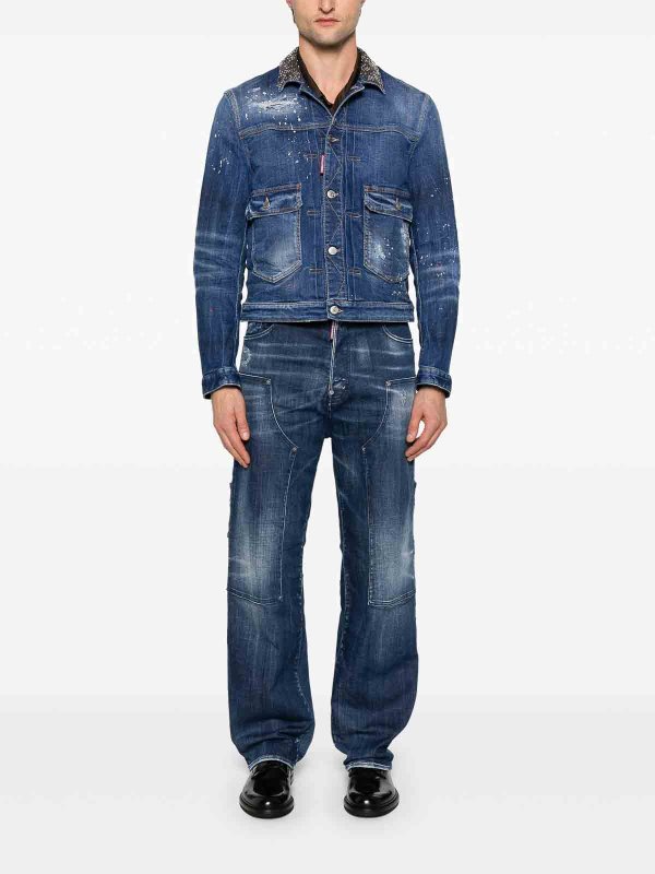 DSQUARED2: Jeans évasés online - Jean Bootcut - Bleu Foncé