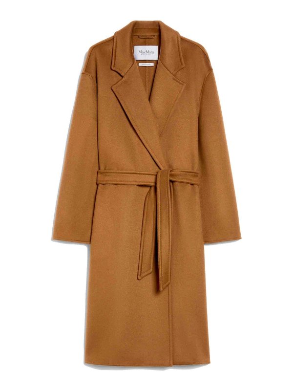 Max Mara: short coats - Melinda Cashmere Midi Coat With Belt