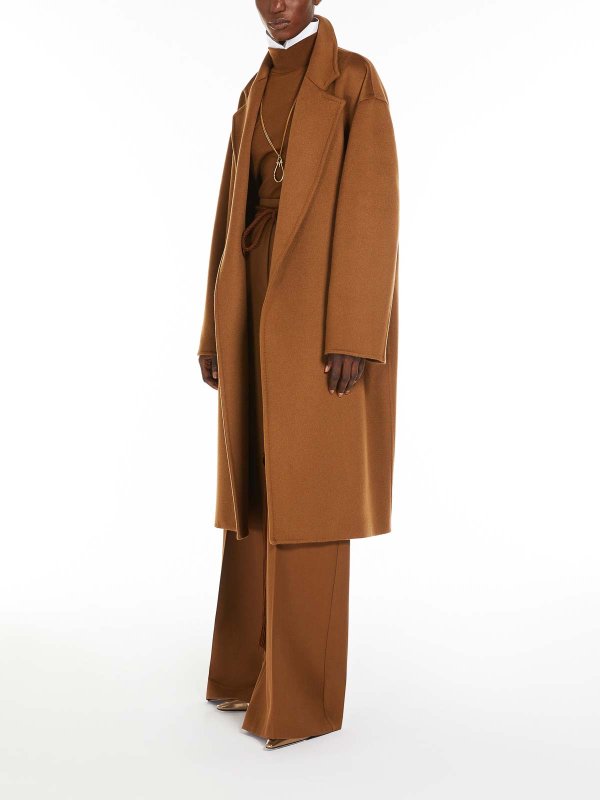 Max Mara: short coats online - Melinda Cashmere Midi Coat With Belt