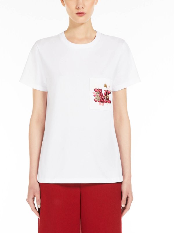Nunzio Jersey T-Shirt With Embroidered Pocket shop online: Max Mara