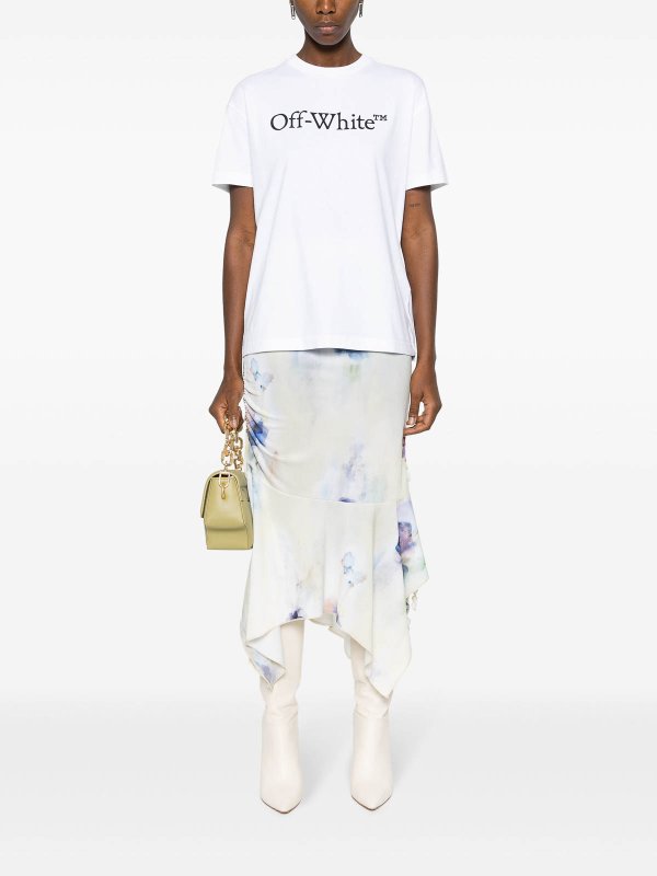 OFF-WHITE: t-shirts online - Bookish Big Logo-Print Cotton T-Shirt