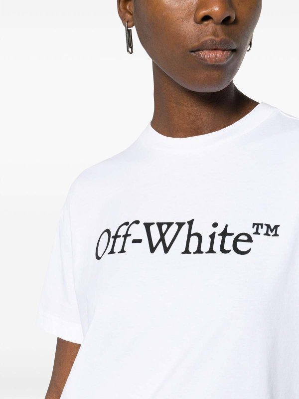 OFF-WHITE buy online Bookish Big Logo-Print Cotton T-Shirt