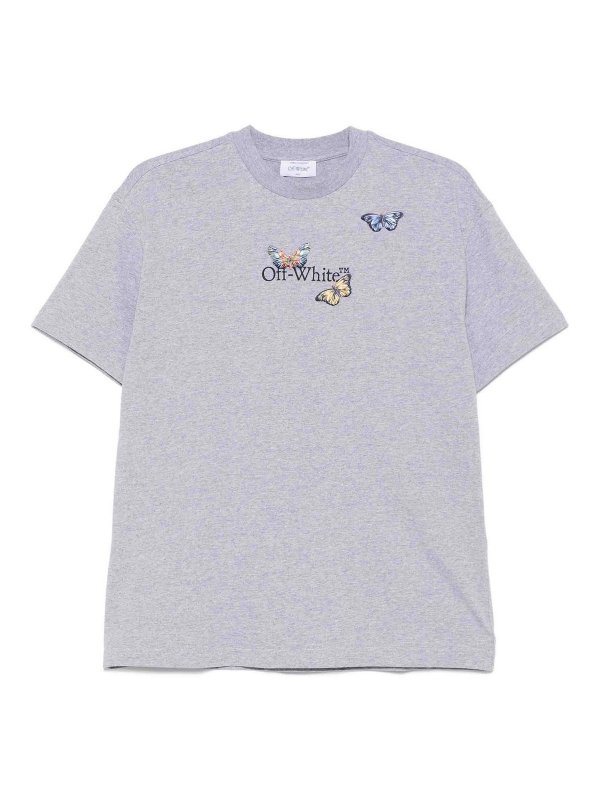 OFF-WHITE: t-shirt - Maglietta con farfalla libresca