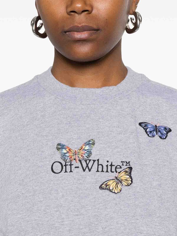 OFF-WHITE buy online Maglietta con farfalla libresca
