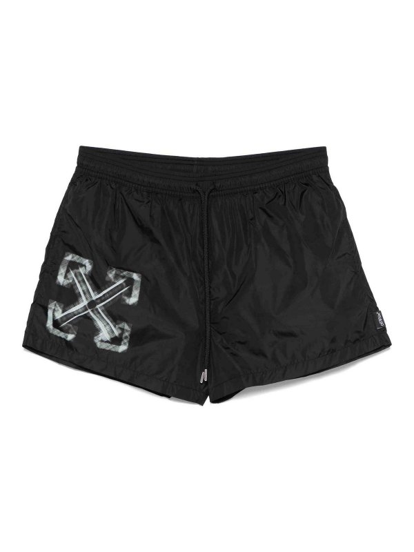 OFF-WHITE: Shorts de bain - Short De Bain - Bleu Clair
