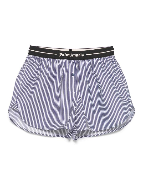 Palm Angels: Trousers Shorts - Classic Logo Striped Shorts