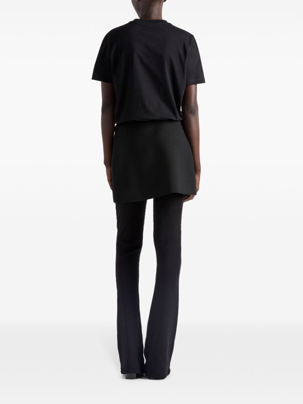 The Best Shops PRADA: t-shirts - Embroidered-Triangle Jersey T-Shirt