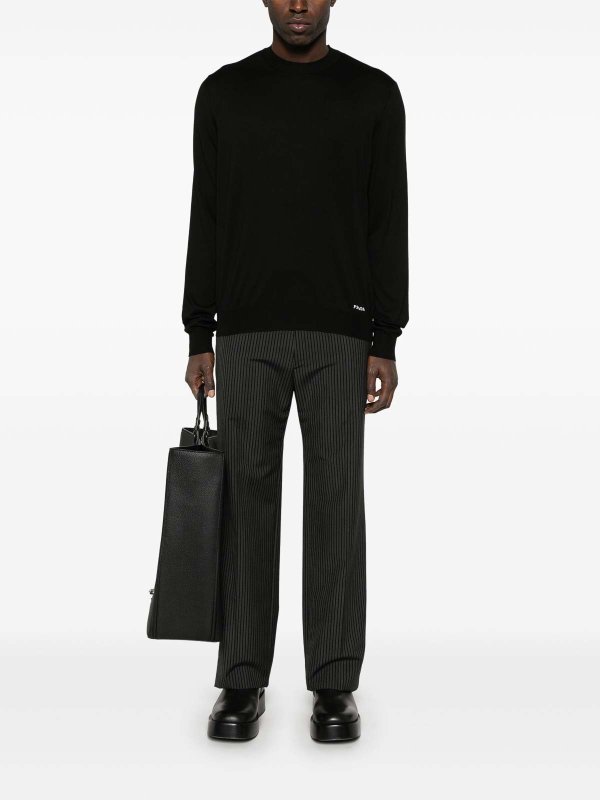 PRADA: crew necks online - Recycled-Silk Sweater