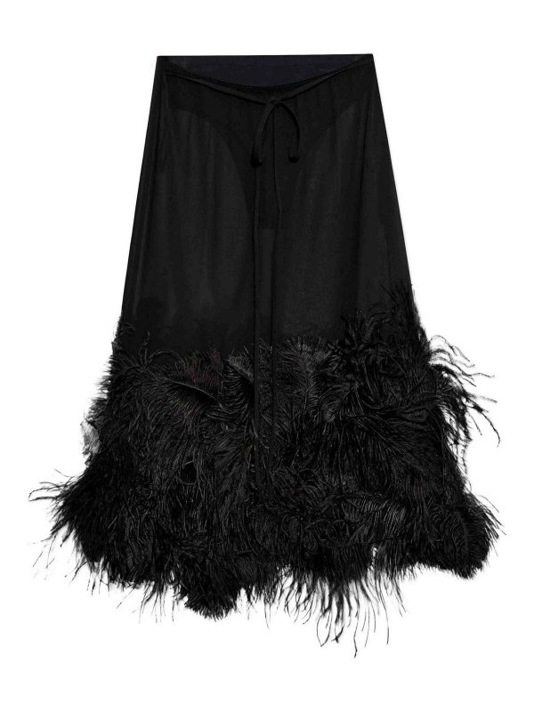 The Attico: Faldas media pierna y semilargas - Falda Semilarga - Negro