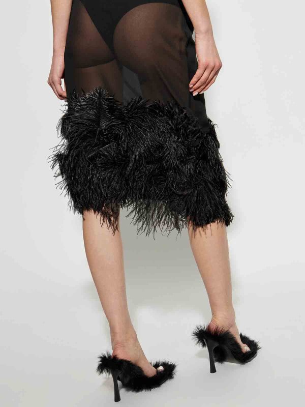 Falda Semilarga - Negro shop online: The Attico