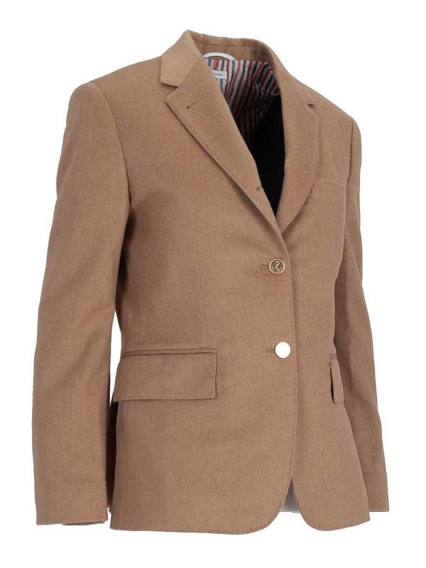 The Best Shops THOM BROWNE: cappotti al ginocchio - Cappotto sportivo classico in pelo