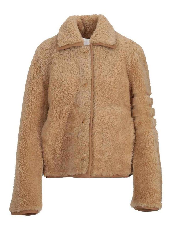 THOM BROWNE: Chaquetas casual - Abrigo De Piel - Camel