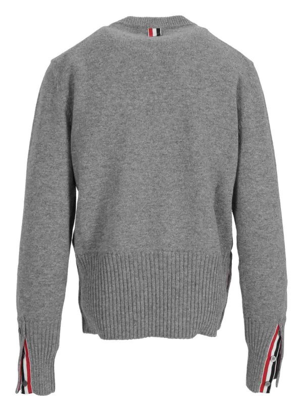 Pull Col Rond - Gris shop online: THOM BROWNE