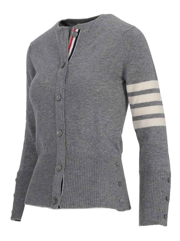 THOM BROWNE: cardigan online - Cardigan classico girocollo in cashmere