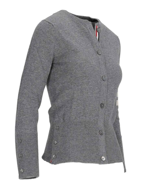 The Best Shops THOM BROWNE: cardigan - Cardigan classico girocollo in cashmere