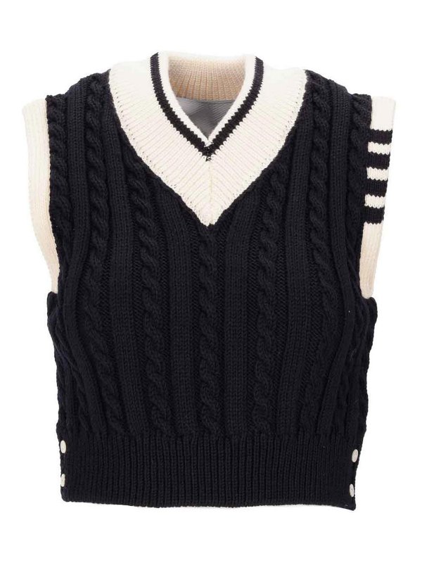 THOM BROWNE: Chalecos - Chaleco - Azul Oscuro