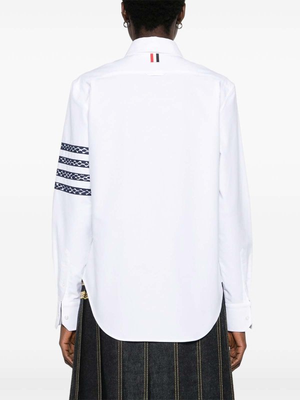 Snake 4-Bar Cotton Shirt shop online: THOM BROWNE