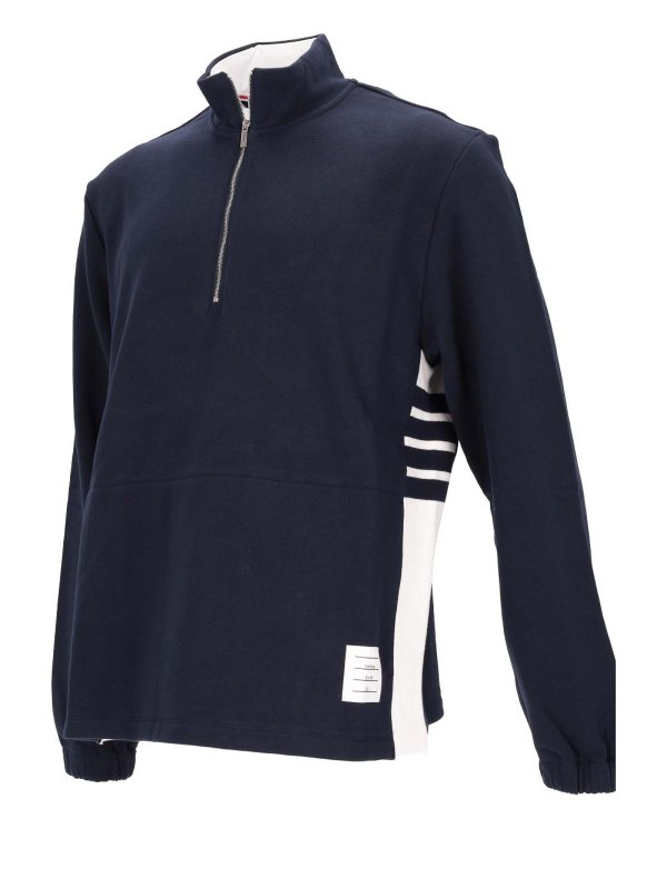 THOM BROWNE: Sweatshirts & Sweaters online - Funnel Neck Half Zip Pullover