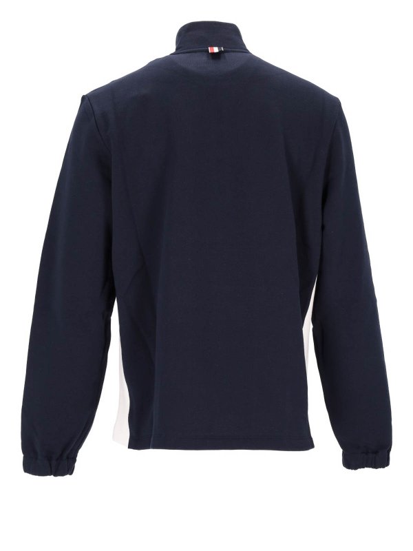 Funnel Neck Half Zip Pullover shop online: THOM BROWNE