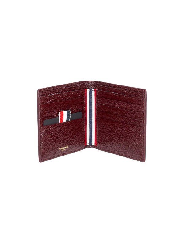 THOM BROWNE: wallets & purses online - Billfold In Pebble Lucido Leather