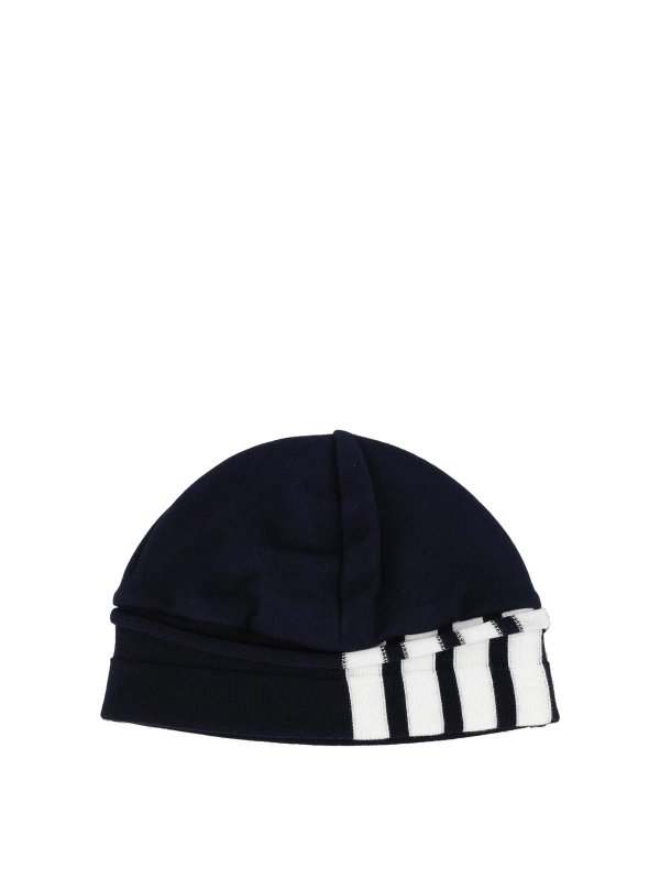 THOM BROWNE: beanies - Beanie W/ Engineered 4 Bar