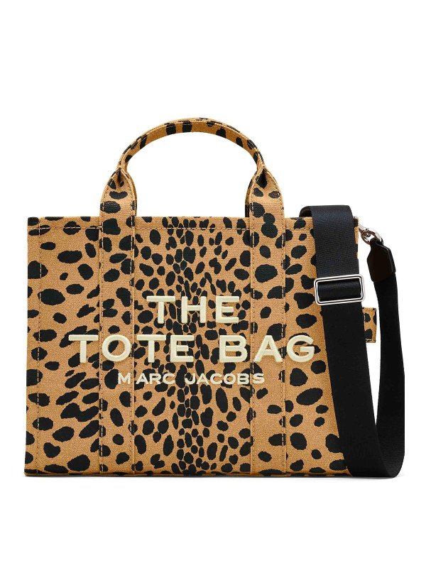 MARC JACOBS: shopper - La borsa tote media in tela con ghepardo