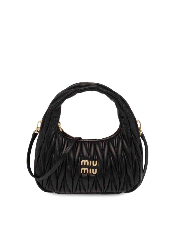 MIU MIU: cross body bags - Wander Matelass Nappa Leather Hobo Bag