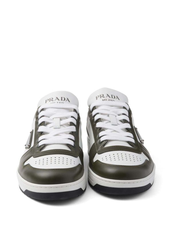 PRADA: trainers online - Downtown Colour-Block Leather Sneakers