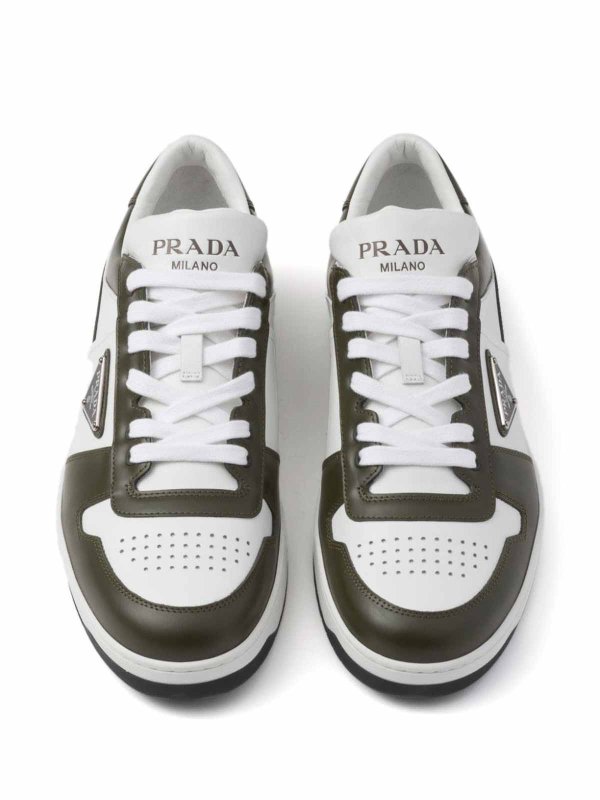 Downtown Colour-Block Leather Sneakers shop online: PRADA