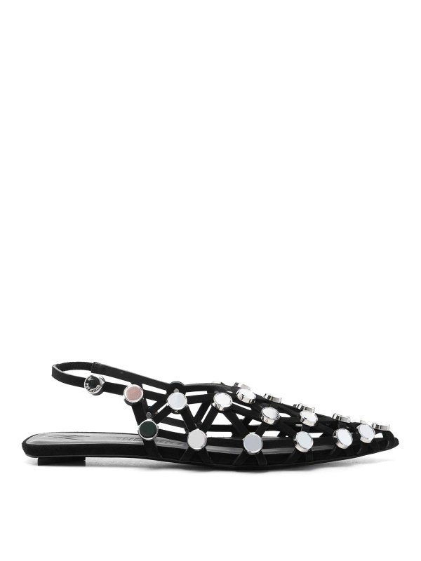 The Attico: sandals - Grid Slingback Sandals