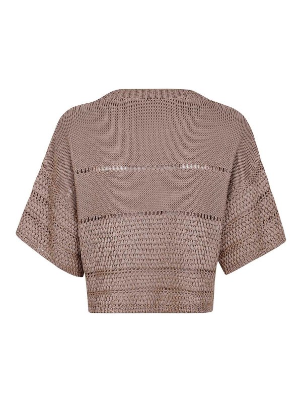 ALBERTA FERRETTI: Strickpullover mit Rundhalsausschnitt online - Rundhalspullover - Nude