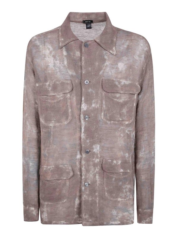 AVANT-TOI: shirts - Dirty Effect Linen And Cotton Shirt