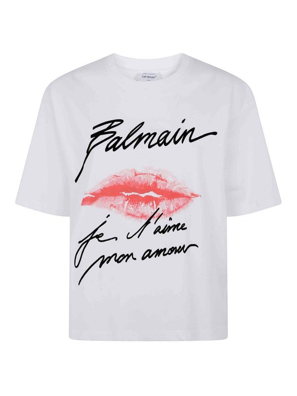 Balmain: Camisetas online - Camiseta - Blanco