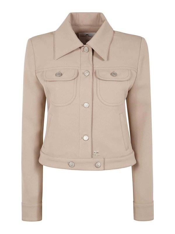 Courreges: casual jackets online - Trucker Jacket Signature Twill