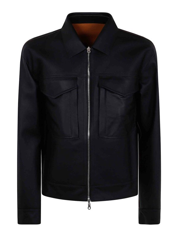 DESA 1972: casual jackets - Leather Reversible Boxy Jacket