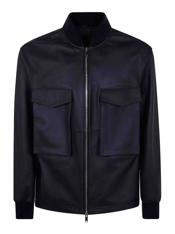 DESA 1972: bombers - Leather Patch Pocket Bomber Jacket