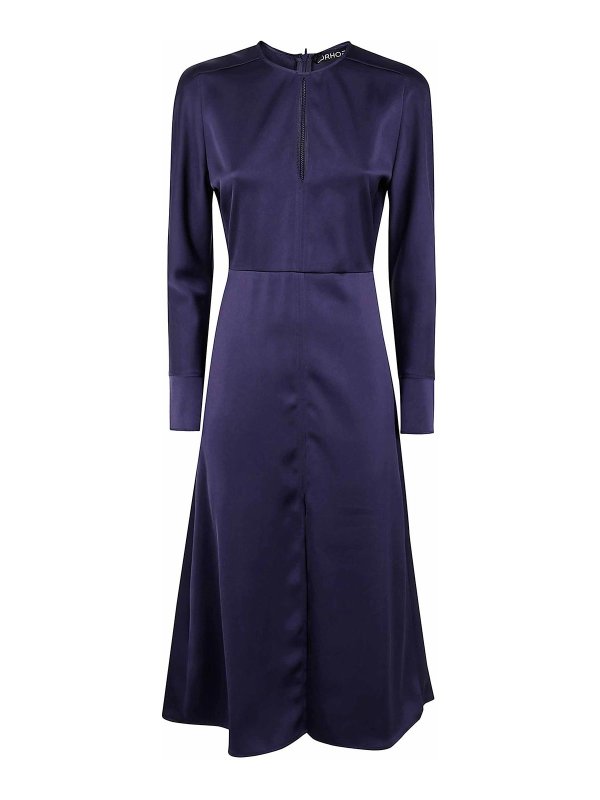 DRHOPE: Knielange Kleider - Knielanges Kleid - Blau