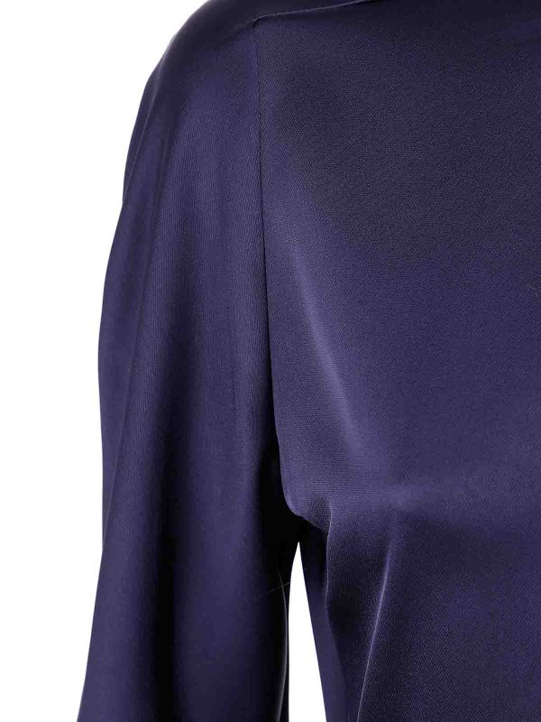 The Best Shops DRHOPE: Knielange Kleider - Knielanges Kleid - Blau