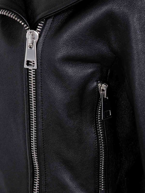 レザージャケット - 黒 shop online: Erika Cavallini