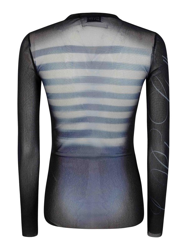JEAN PAUL GAULTIER: crew necks online - Mesh Crew Neck Top Printed Le Mle