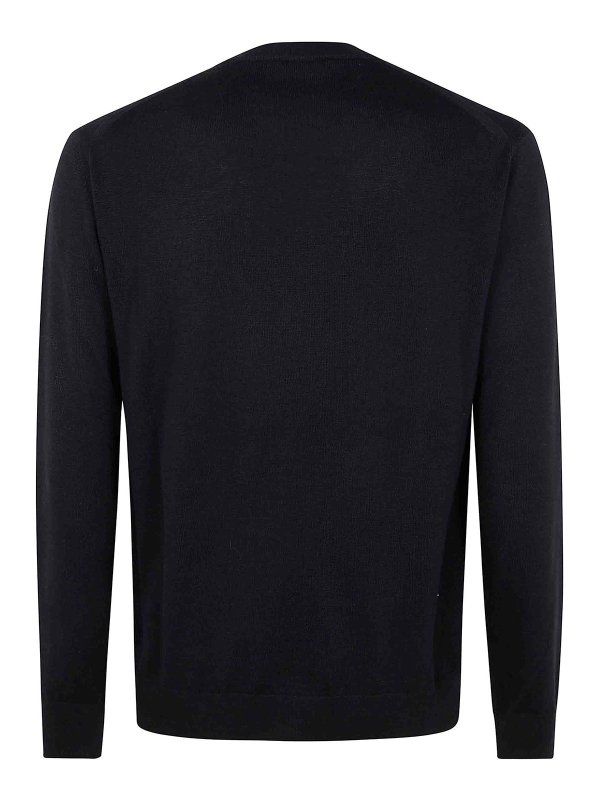 JIL SANDER: Strickpullover mit Rundhalsausschnitt online - Rundhalspullover - Blau