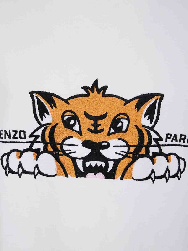 Kenzo Gots Happy Tiger Embroid - White - Women | FF55TS5264SI02