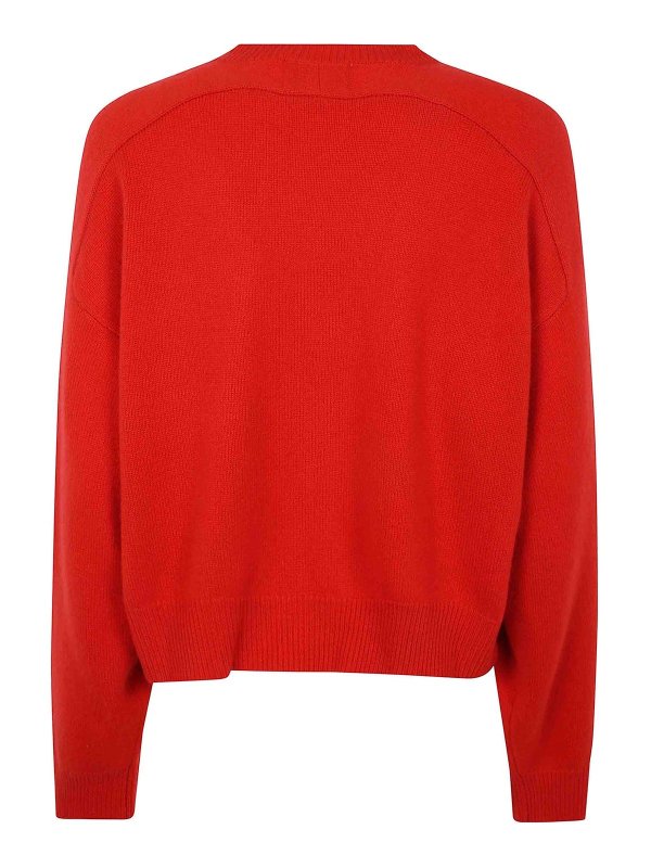 LOULOU STUDIO: Strickpullover mit Rundhalsausschnitt online - Rundhalspullover - Rot