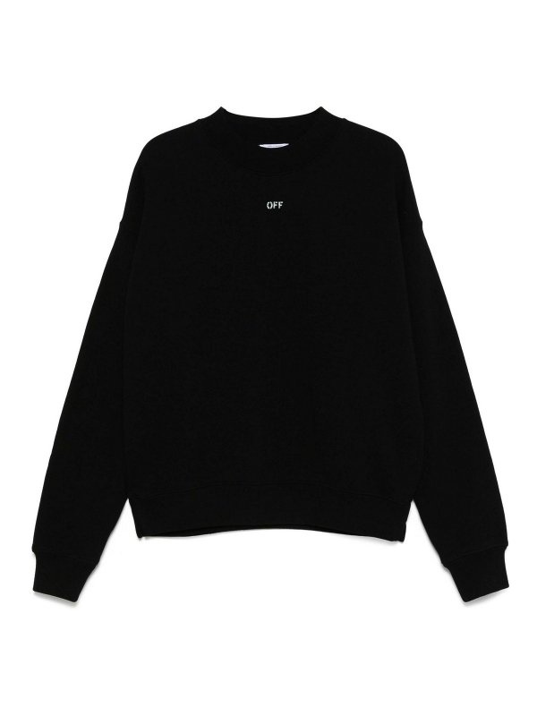 OFF-WHITE: Suéteres con cuello pico - Suéter Cuello Redondo - Negro