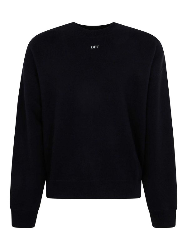 OFF-WHITE: Suéteres con cuello pico online - Suéter Cuello Redondo - Negro