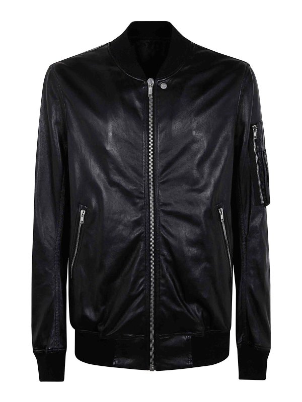 RICK OWENS: leather jacket - Classic Flight Leather Jacket
