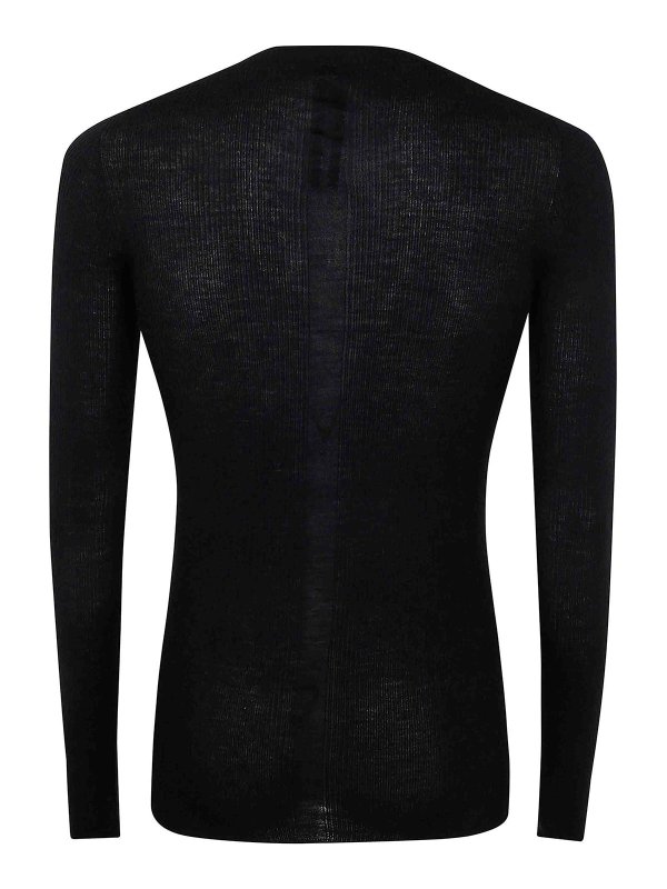 RICK OWENS: Strickpullover mit Rundhalsausschnitt online - Rundhalspullover - Schwarz