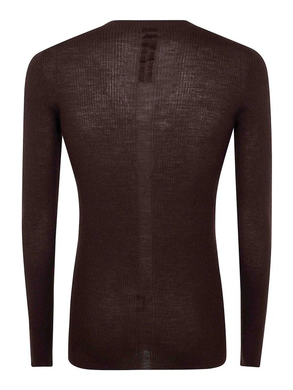 RICK OWENS: crew necks online - Ribbed Round Neck Sweater