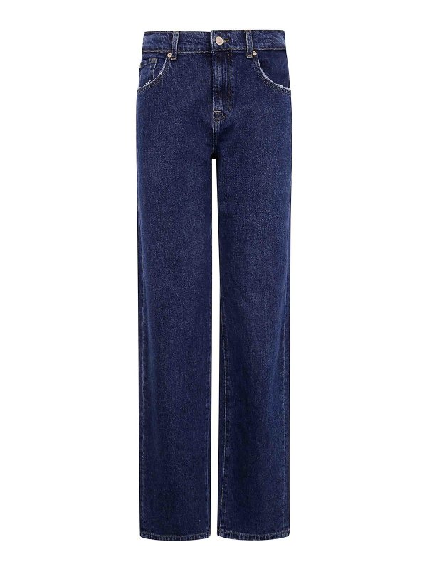 7 FOR ALL MANKIND: straight leg jeans - Tess Trouser Huntington Denim