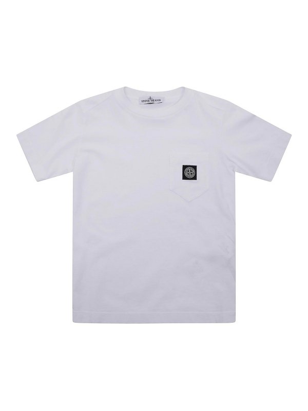 Stone Island Junior: Camisetas - Camiseta - Blanco